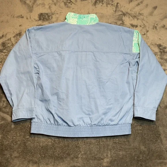 Quicksilver x Stranger Things Jacket Mens Medium Blue Surfer Patchwork Full Zip - Picture 10 of 10